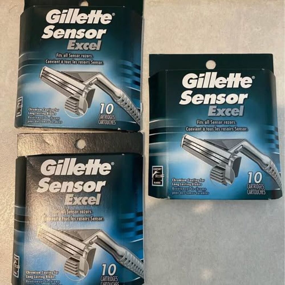 3 brand new Gillette sensor excel 10 cartridges in each box ( 30 total )